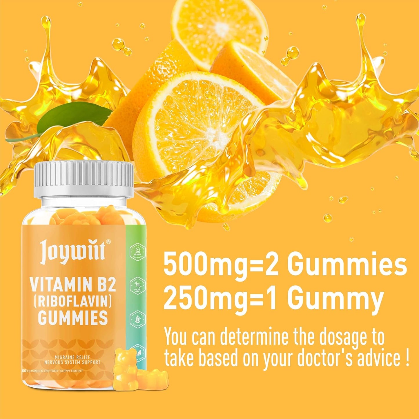 Joywiit Vitamin B2 and Soursop Graviola Gummies - Immune Support and Energy Boost Supplement