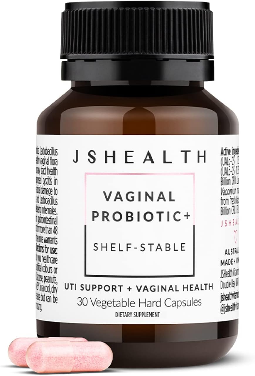 JSHealth Vaginal Probiotic Supplement - Supports Urinary and Vaginal Health - Shelf Stable Yeast Infection Relief for Women (30 Capsules)