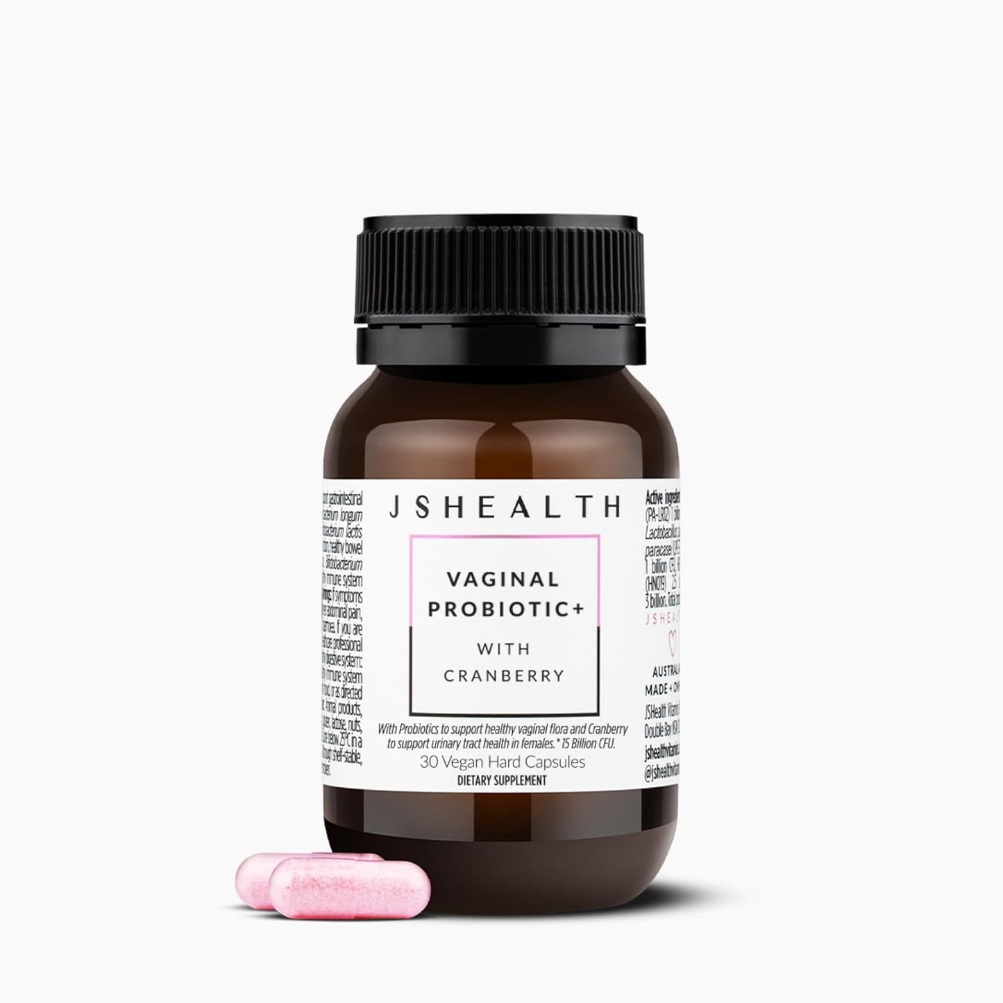 JSHealth Vaginal Probiotic Supplement - Supports Urinary and Vaginal Health - Shelf Stable Yeast Infection Relief for Women (30 Capsules)