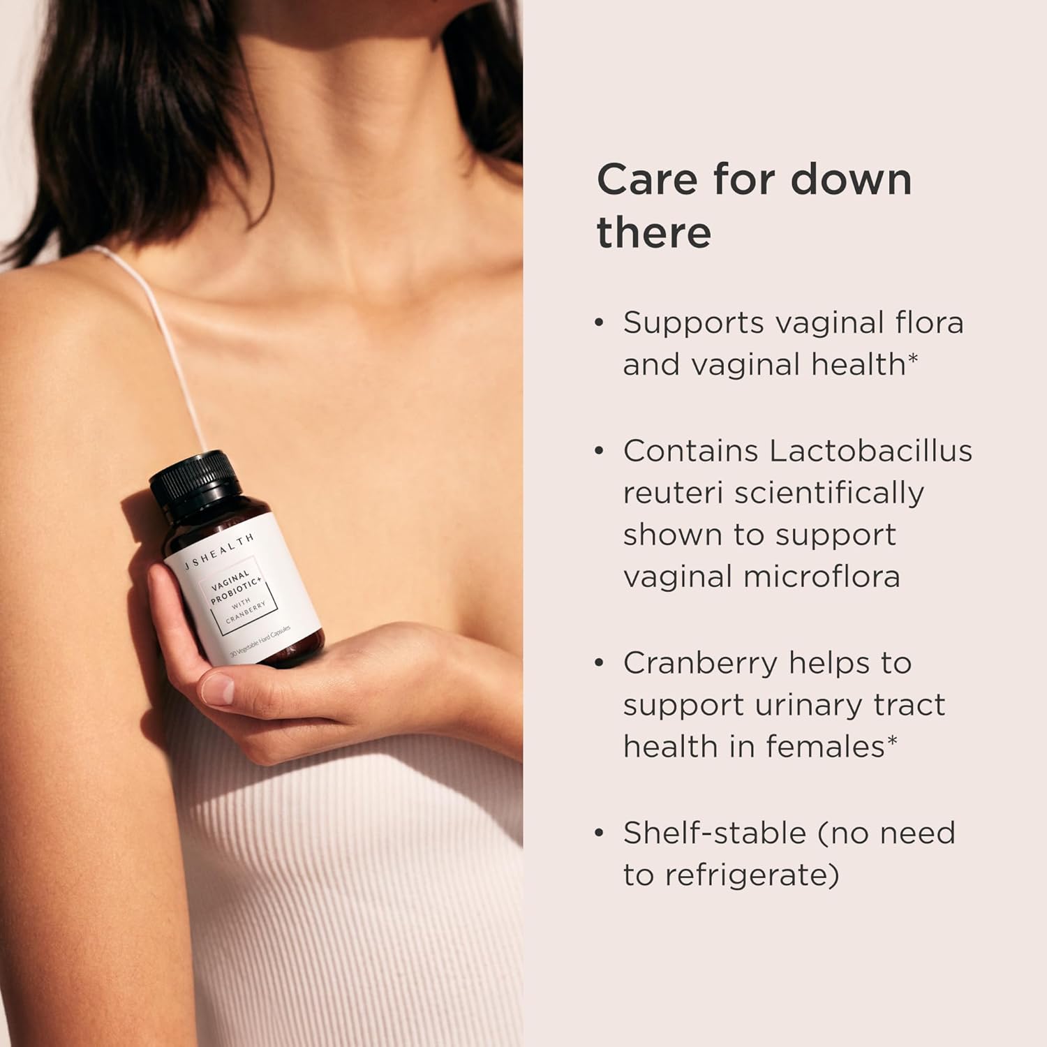 JSHealth Vaginal Probiotic Supplement - Supports Urinary and Vaginal Health - Shelf Stable Yeast Infection Relief for Women (30 Capsules)