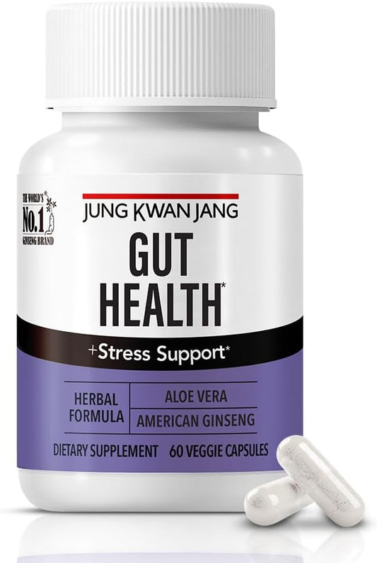 JungKwanJang Gut Health Support Capsules with Aloe Vera & American Ginseng - 833mg - Digestion & Immunity - 60 Capsules