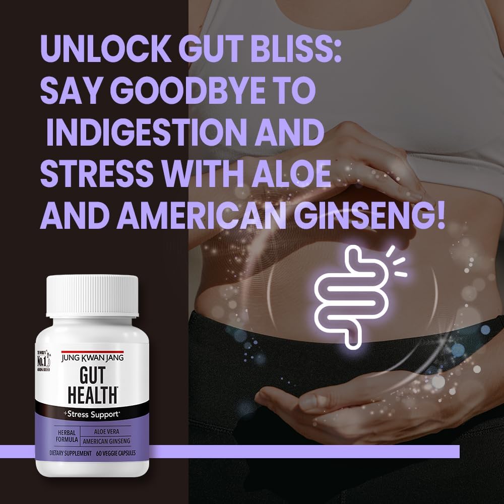 JungKwanJang Gut Health Support Capsules with Aloe Vera & American Ginseng - 833mg - Digestion & Immunity - 60 Capsules