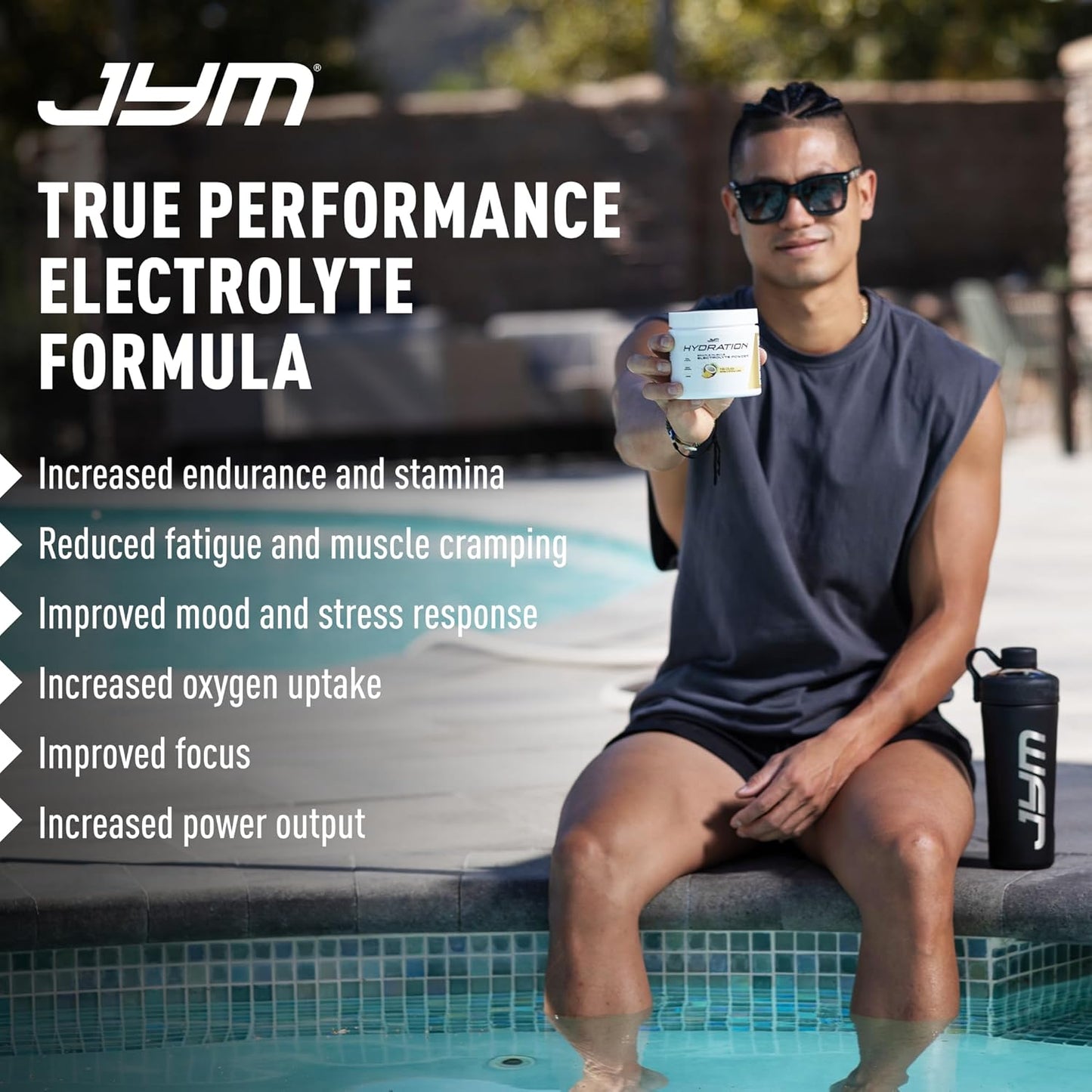 JYM Hydration Pina Colada Powder: Performance Electrolytes for Men & Women, 40 Servings, Potassium, Sodium, Magnesium, Theanine, Ashwagandha
