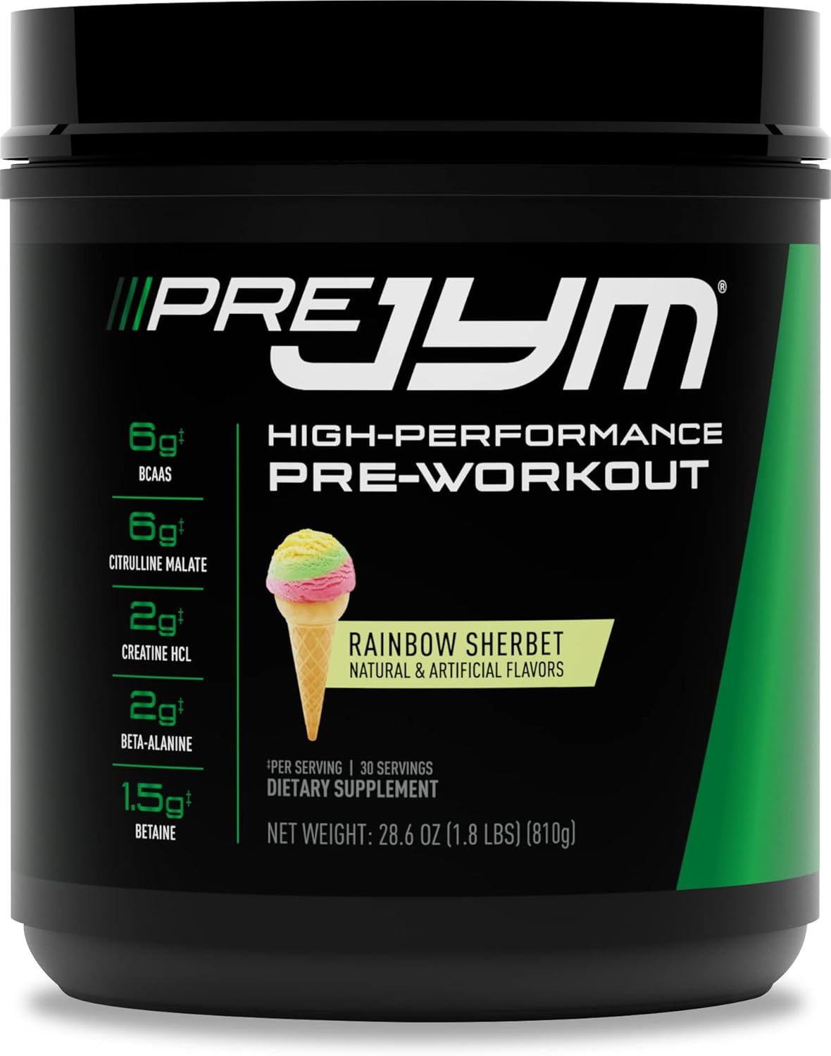 JYM Pre Jym Rainbow Sherbet & Omega JYM Fish Oil Bundle - 30 Servings & 120 Softgels