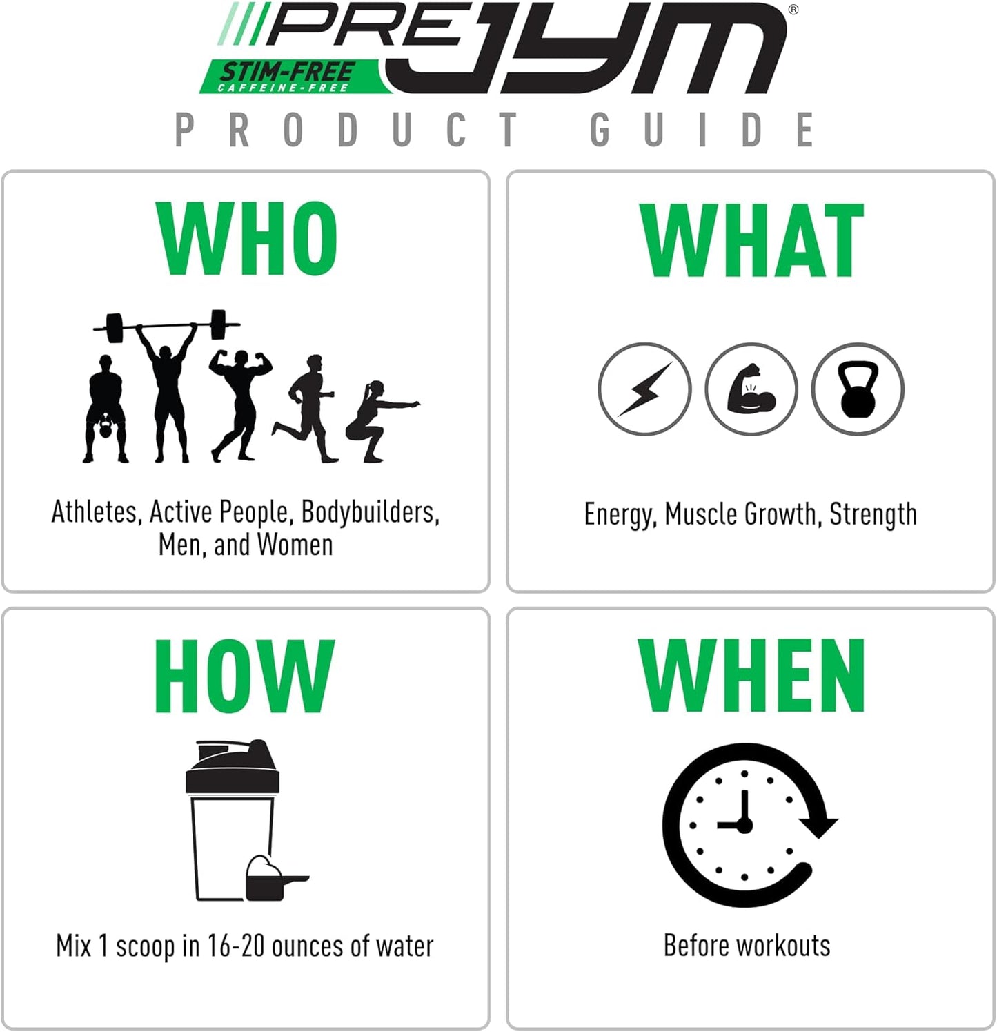 JYM Supplement Science Pre JYM Stim-Free Watermelon Strawberry Pre-Workout Powder with Creatine & BCAA's - Caffeine-Free Energy Boost - 30 Servings