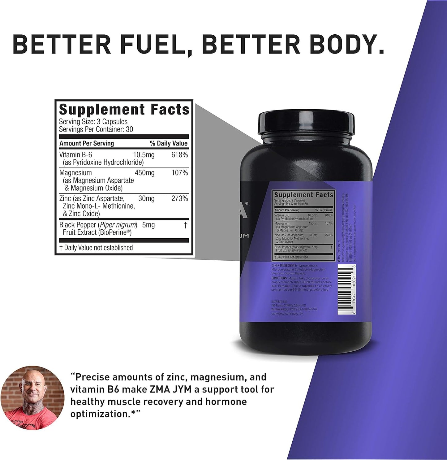 JYM Supplement Science Pre-Workout and ZMA Capsules Combo - Black Cherry Flavor - 90 Vegetarian Capsules | Zinc, Magnesium, Vitamin B6 | 30 Servings