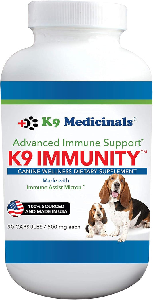 K9 Medicinals K9 Immunity Capsules - 90 Count, White - Boost Your Dog's Health with K9Medicinals