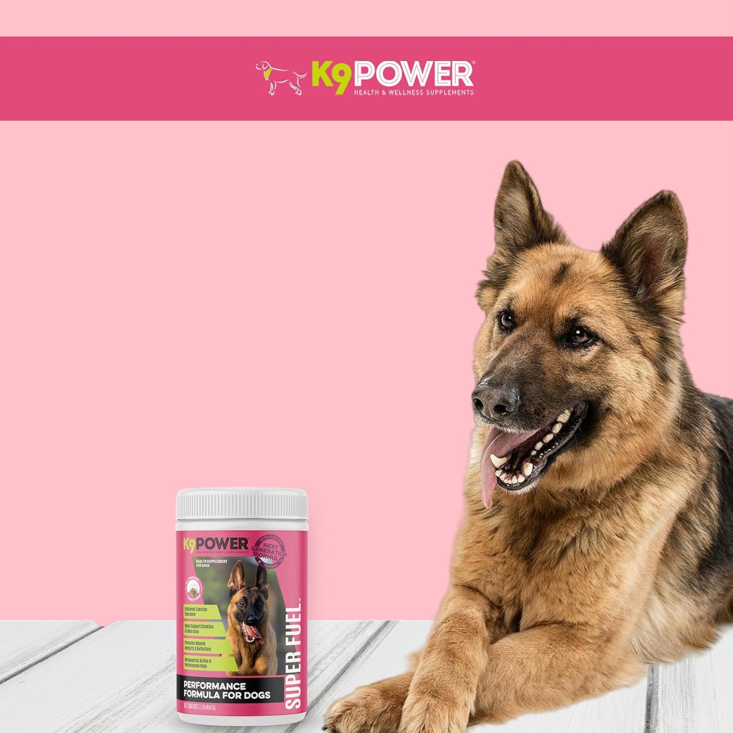 K9 Power Super Fuel Supplement 1lb - Enhances Energy, Muscle Growth, and Joint Health for Dogs