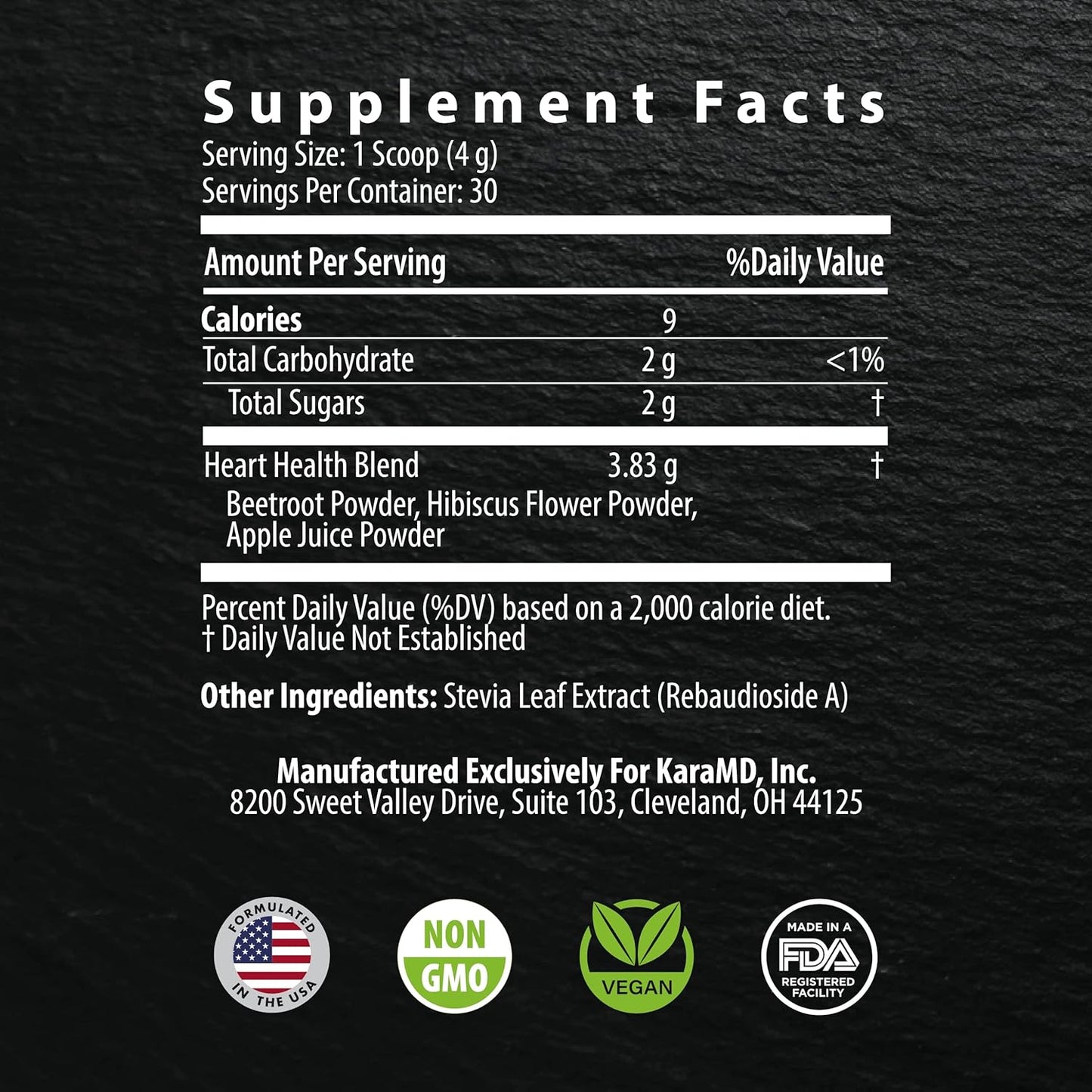 KaraMD UltraBeets: Beetroot Superfood Powder for Heart Health, Energy, & Circulation - Cherry Apple Drink Mix - 30 Servings