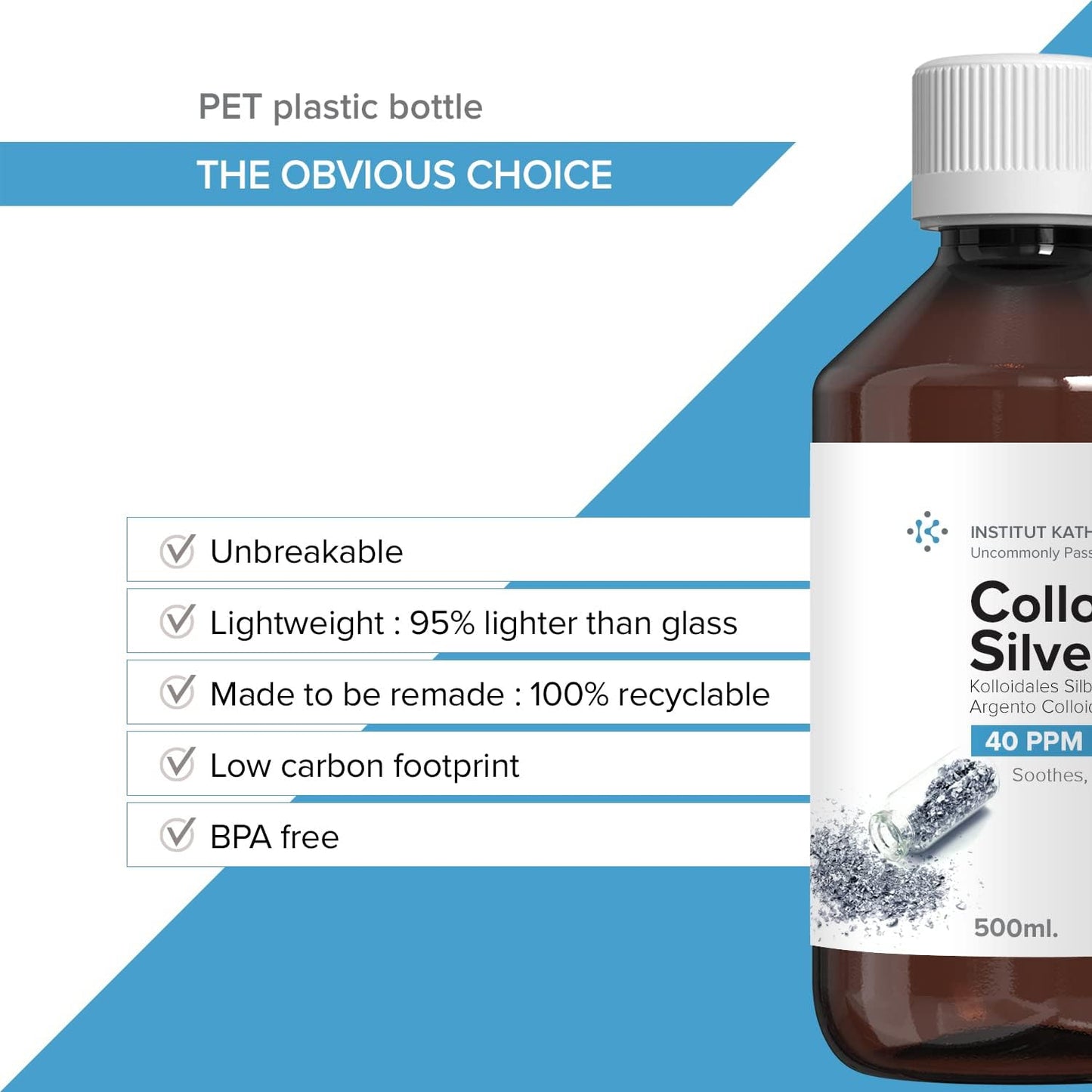 Katharos Colloidal Silver Liquid & Spray Set - 10 fl oz - Immune Support Solution - Nano Sol Supplement - 40 PPM Ionic Minerals - Organic Plata Coloidal