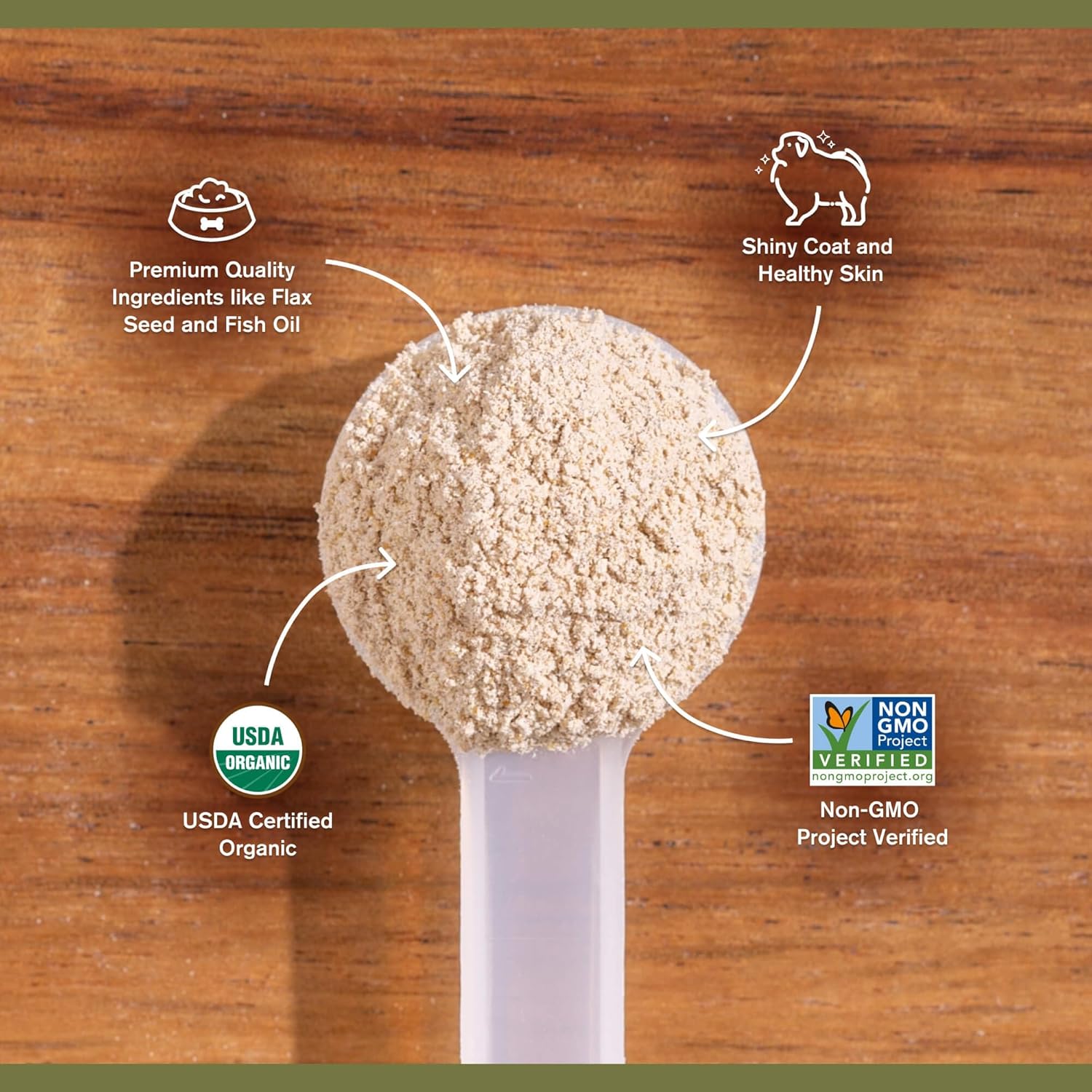 Katherine Heigl Badlands Ranch Canine Supplement with Omega-3 Fatty Acids and Organic Ingredients for Healthy Skin and Coat - 30 Scoops