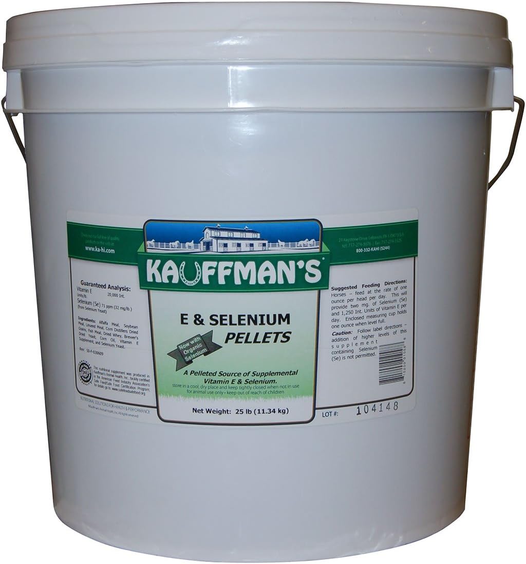 Kaufman's Vitamin E and Selenium Pellets - 25 lb Bag for Equine Health