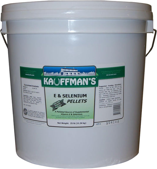 Kaufman's Vitamin E and Selenium Pellets - 25 lb Bag for Equine Health