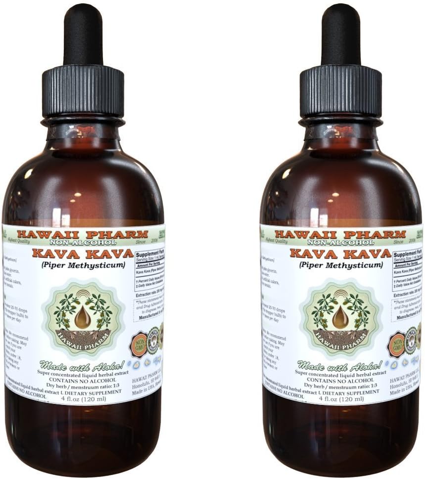 Kava Kava Alcohol-Free Liquid Extract, Dried Root Glycerite Herbal Supplement - 4 oz - Hawaii Pharm