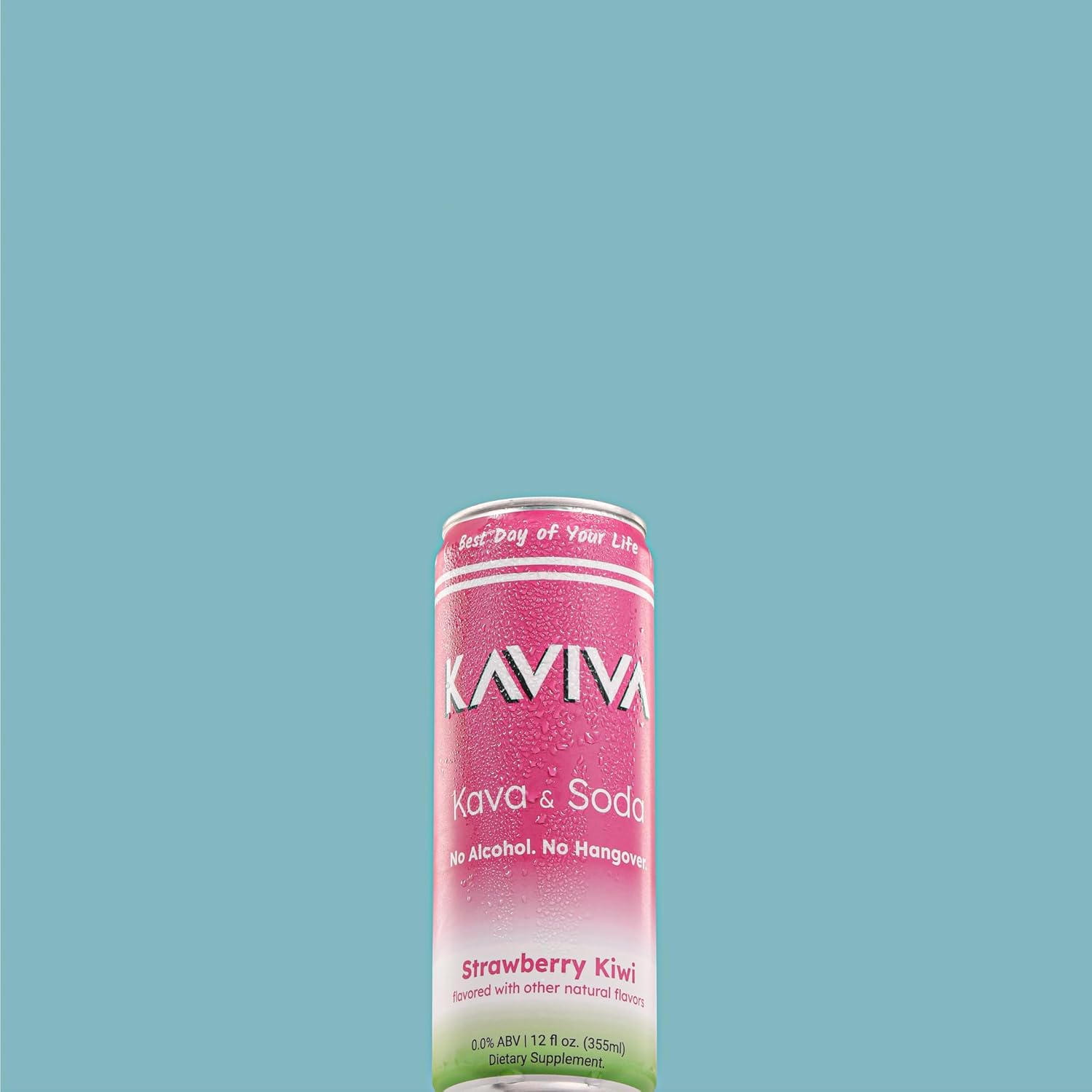 Kaviva Strawberry Kiwi Kava & Soda Seltzer 8-Pack - Low Calorie, Gluten Free, Vegan Drink for Social Buzz