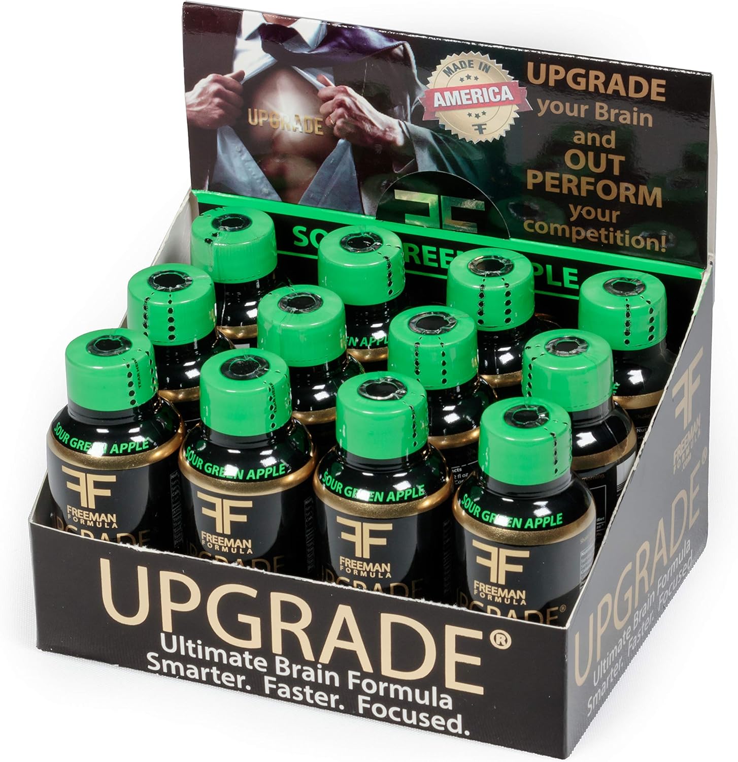 Kaxilu Brain Supplement Blend with AAKG & Green Tea for Memory & Focus - 2 Fl oz (12 Pack)