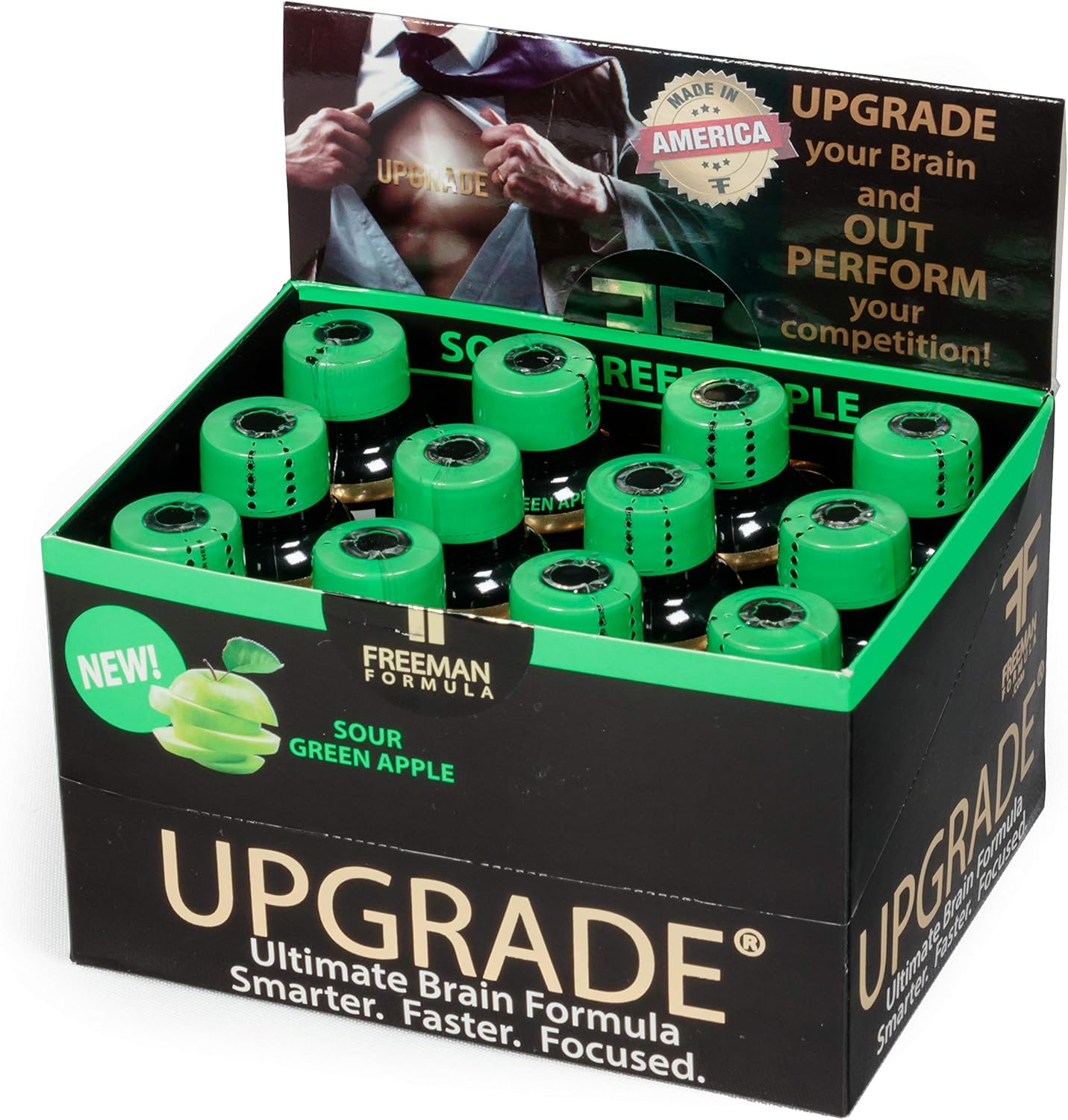 Kaxilu Brain Supplement Blend with AAKG & Green Tea for Memory & Focus - 2 Fl oz (12 Pack)