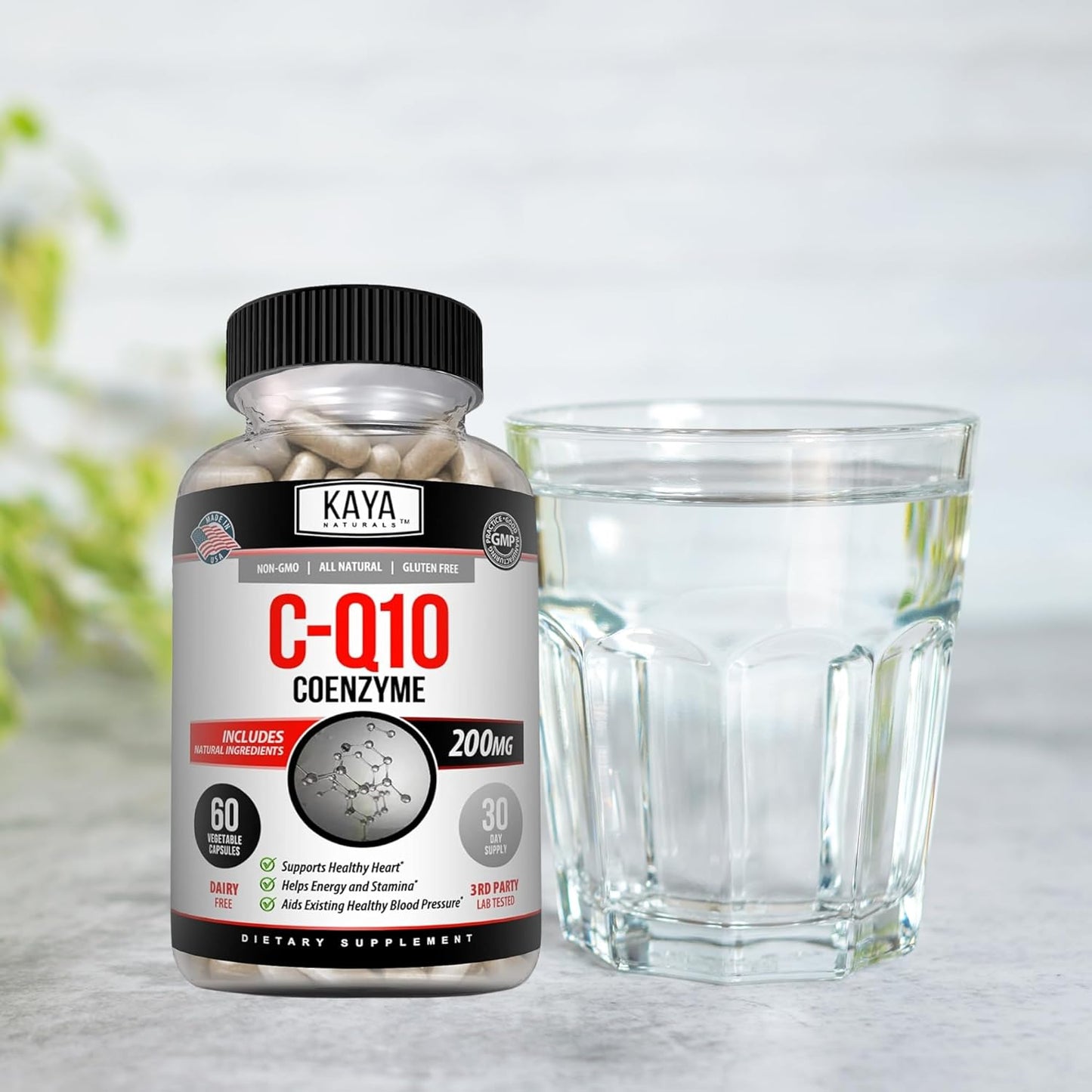 Kaya Naturals CoQ10 Antioxidant Supplement - Supports Heart Health, Blood Pressure, and Immune Function - 60 Veggie Capsules for Daily Energy Production