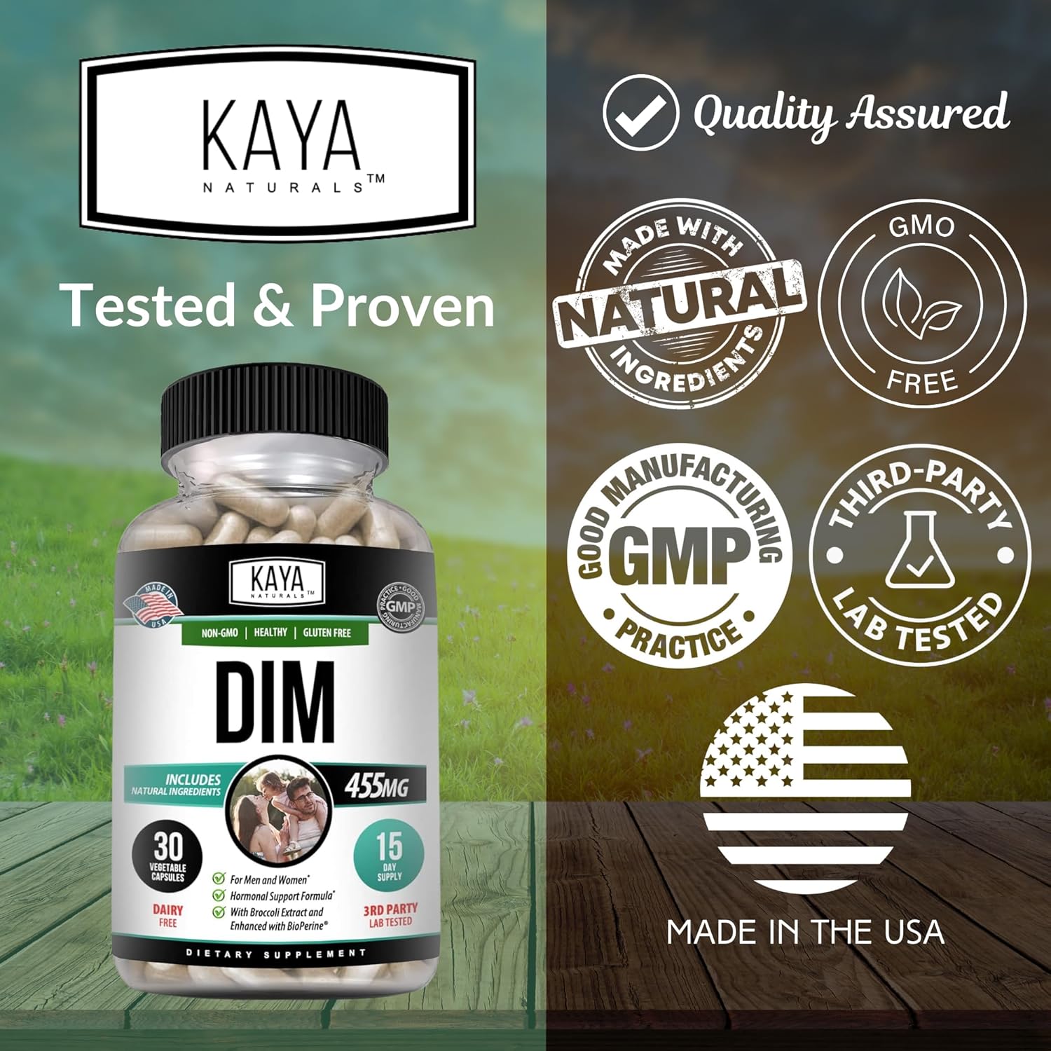 Kaya Naturals DIM Ultra Capsules - Hormonal Support Supplement for Women and Men - Contains Broccoli Extract & BioPerine - Supports Acne, Menopause, Prostate Health