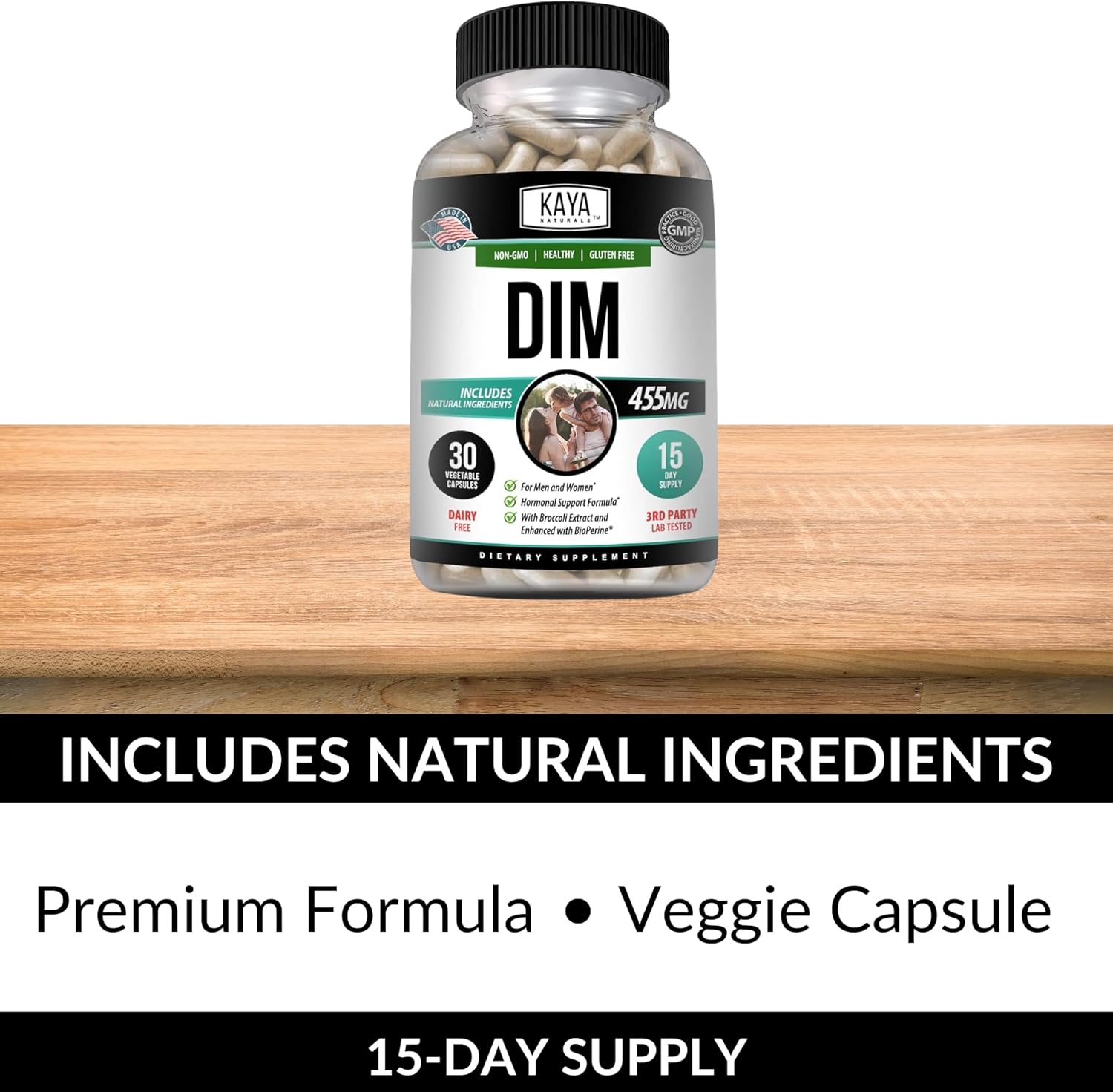 Kaya Naturals DIM Ultra Capsules - Hormonal Support Supplement for Women and Men - Contains Broccoli Extract & BioPerine - Supports Acne, Menopause, Prostate Health