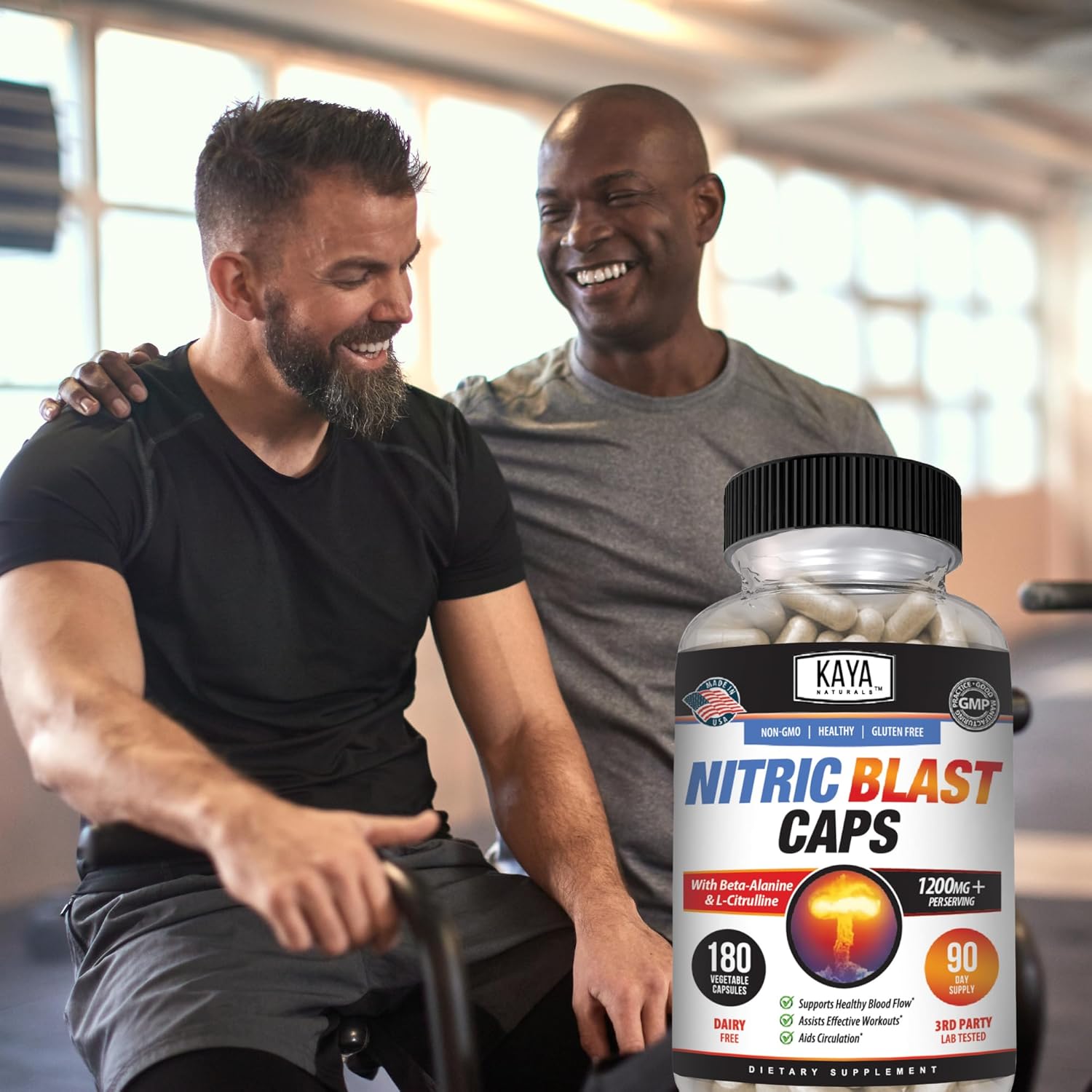 Kaya Naturals Nitric Blast Herbal Supplement - Boost Energy, Improve Performance, 180 Capsules