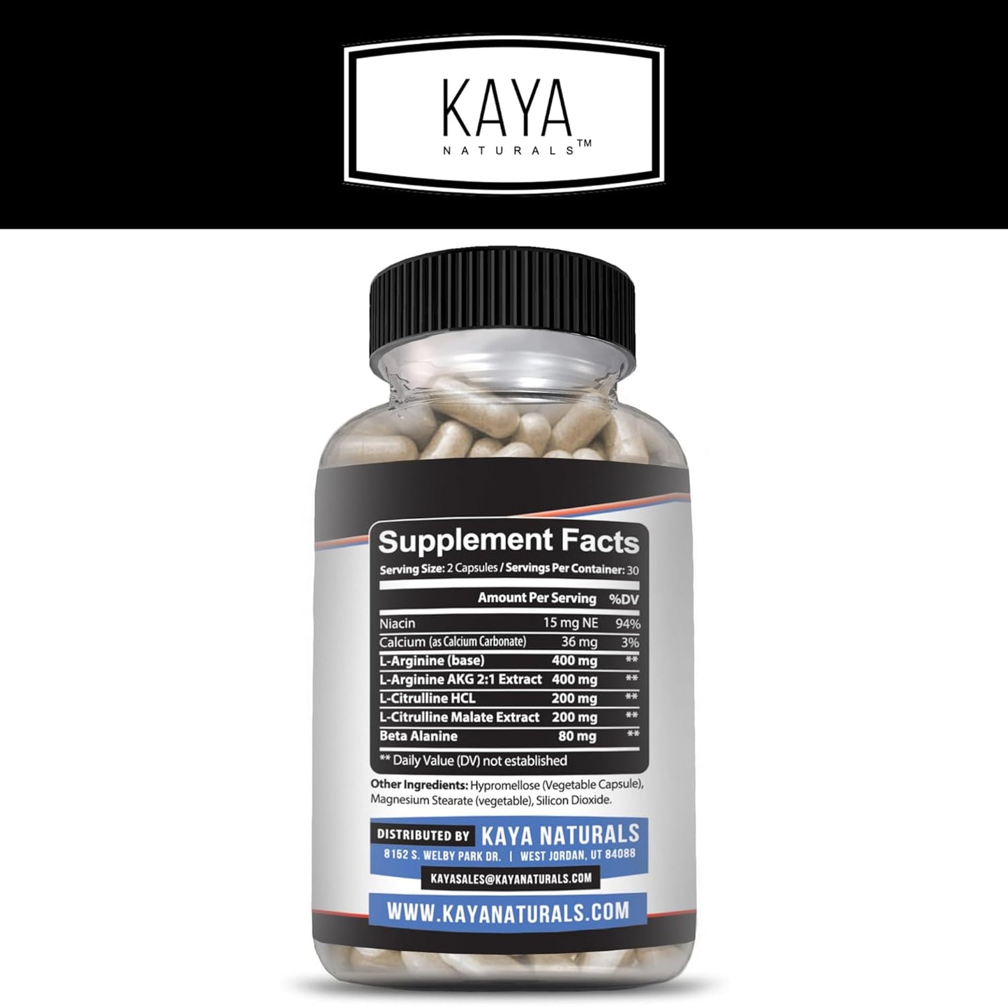 Kaya Naturals Nitric Blast Herbal Supplement for Maximum Health Benefits - Pre-Workout Energy Boost - 60 Count Pack