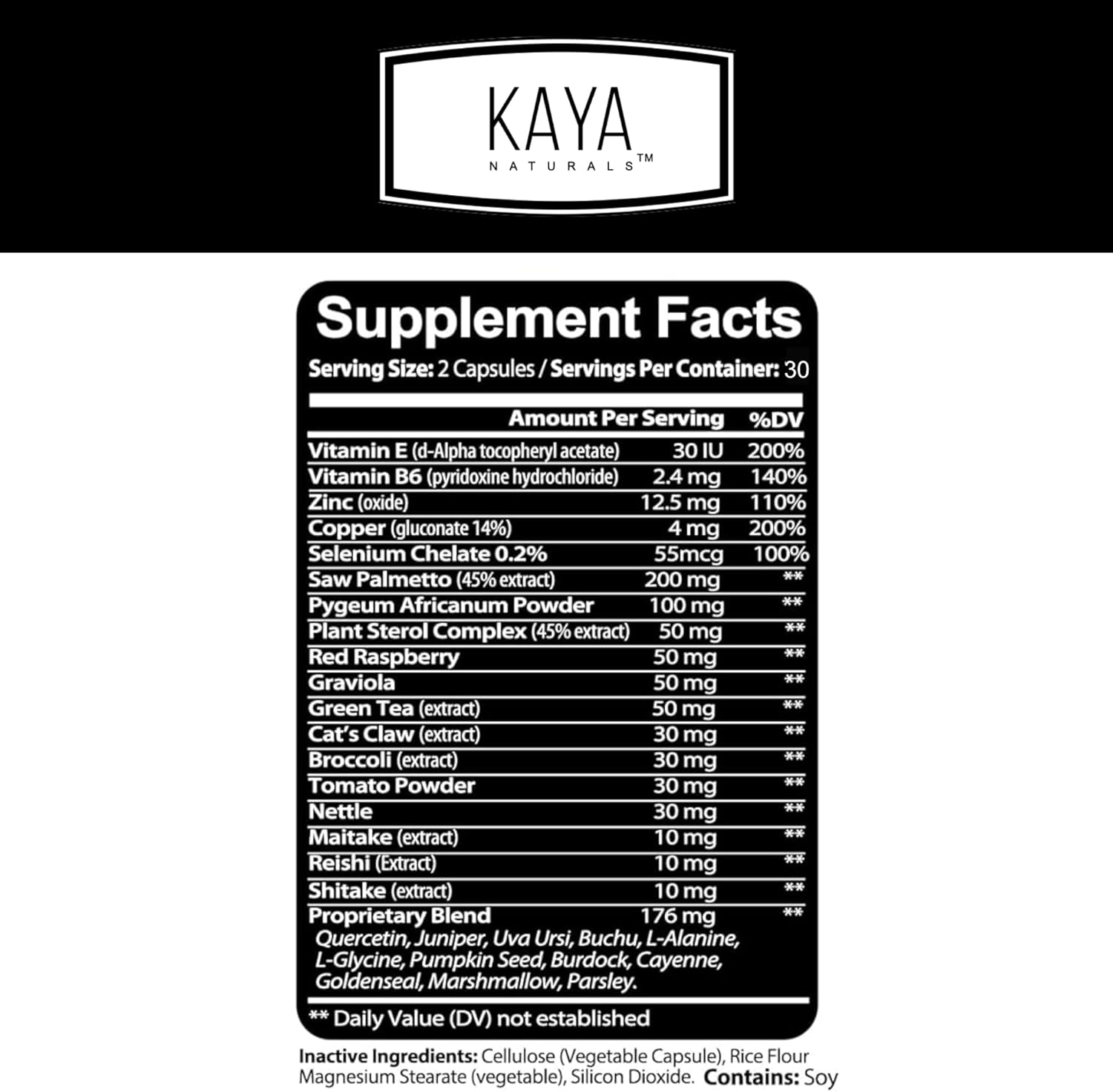 Kaya Naturals Prostate Support Capsules - Saw Palmetto Supplement for Hair Growth, Sleep, & Bladder Health - 60 Caps