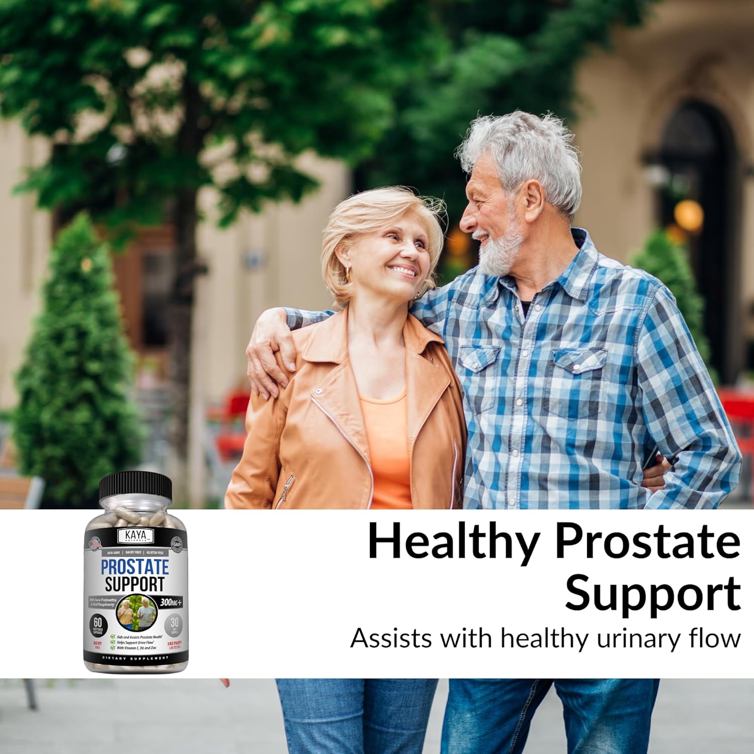 Kaya Naturals Prostate Support Capsules - Saw Palmetto Supplement for Hair Growth, Sleep, & Bladder Health - 60 Caps