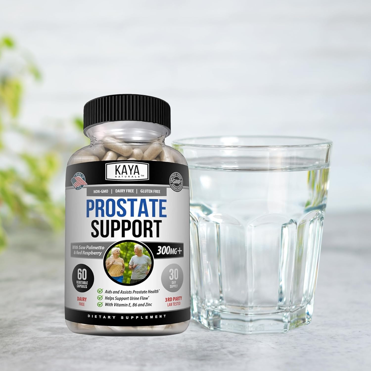 Kaya Naturals Prostate Support Capsules - Saw Palmetto Supplement for Hair Growth, Sleep, & Bladder Health - 60 Caps