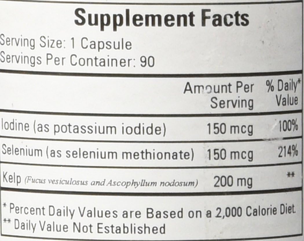 Kelp Supplement with Selenium and Iodine for Thyroid Support