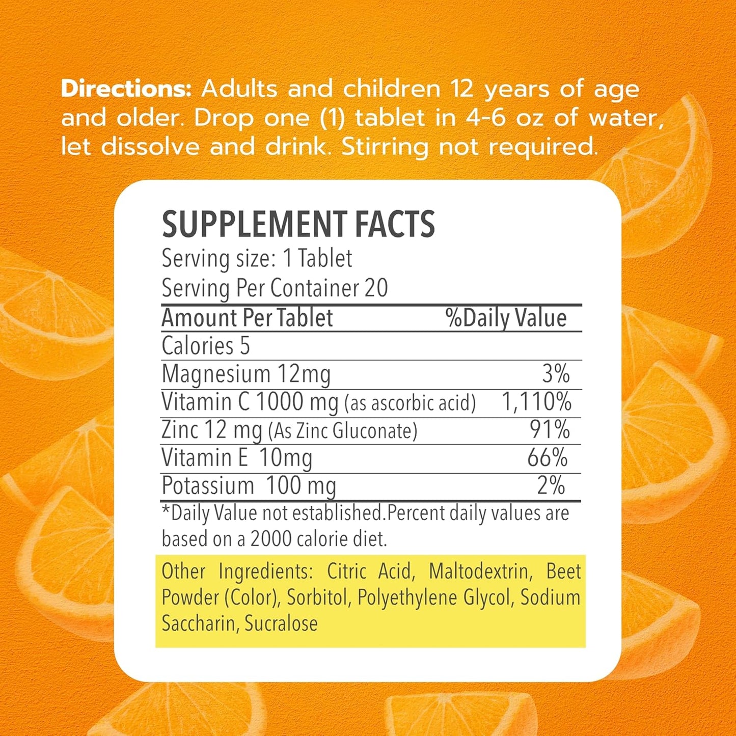 Kenashi Vitamin C Effervescent Tablets 1000mg with Minerals and Antioxidants - 180 Tablets in 3 Pack