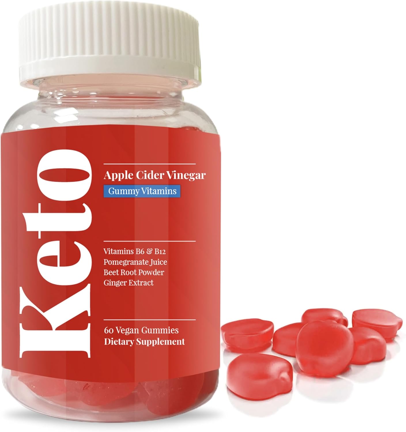 Keto Apple Cider Vinegar Gummies for Weight Loss & Digestion - Vegan, 60 Count - CCADY Brand