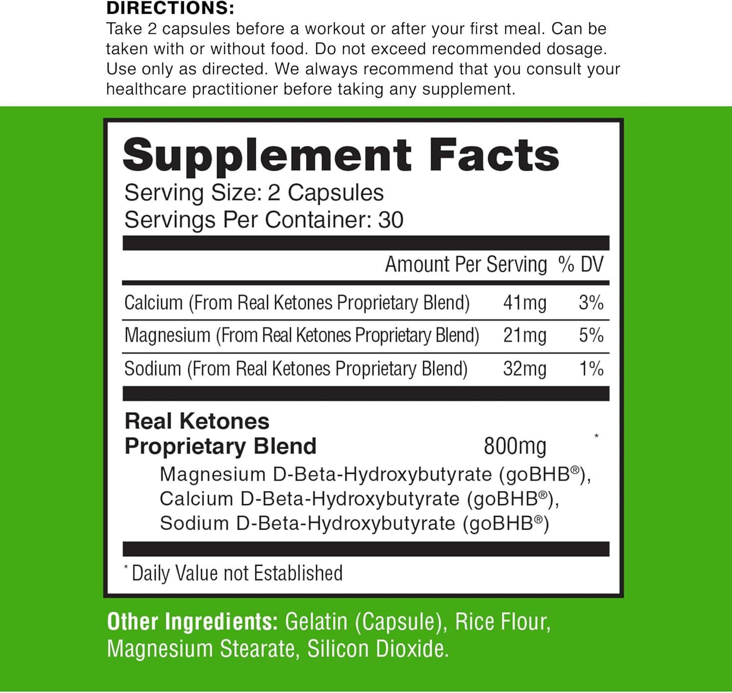 Keto BHB Salts Capsules with goBHB Electrolytes - Exogenous Ketones for Energy & Focus