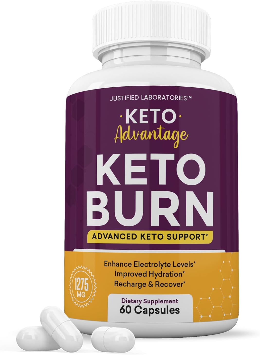 Keto Burn Pills 1275MG with Apple Cider Vinegar, Olive Oil, Green Tea - 60 Capsules