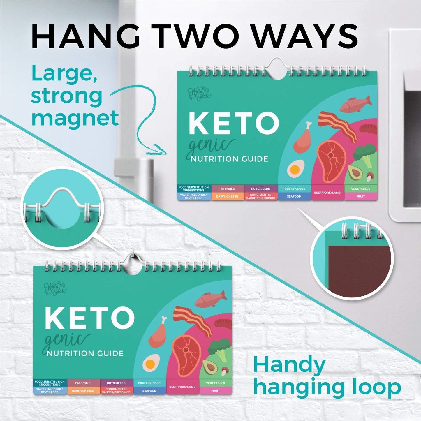 Keto Cheat Sheet Magnets: 192 Snacks & Foods, Correct Measurements for Cookbook - Fridge Guide + 500 Foods