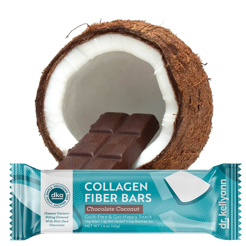 Keto Collagen Fiber Bars - 12 Bars, High Fiber, Low Carb, Gluten-Free, Keto & Paleo-Friendly