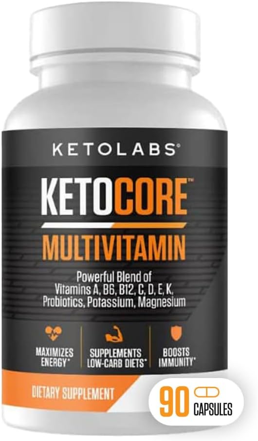 Keto Core Multivitamin for Men & Women | Keto & Carnivore Diet Supplements | No Keto Flu | High in Magnesium & Potassium | 90 Capsules