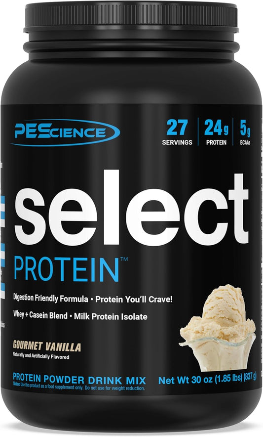 Keto-Friendly PEScience Select Gourmet Vanilla Low Carb Protein Powder - 27 Servings, Gluten-Free