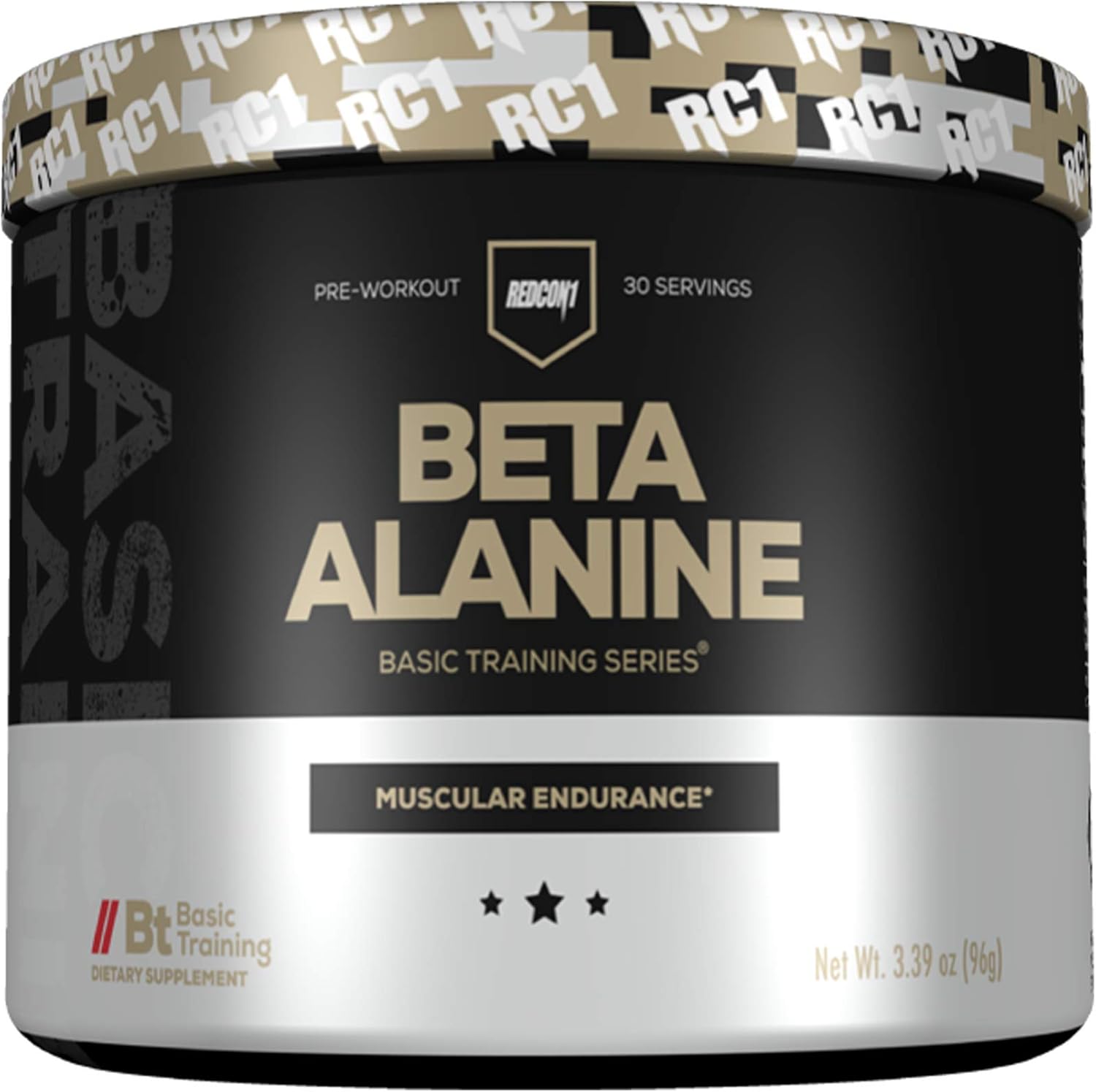 Keto-Friendly Preworkout Supplement with Beta Alanine - Caffeine-Free Muscle Endurance Booster by REDCON1 (30 Servings)