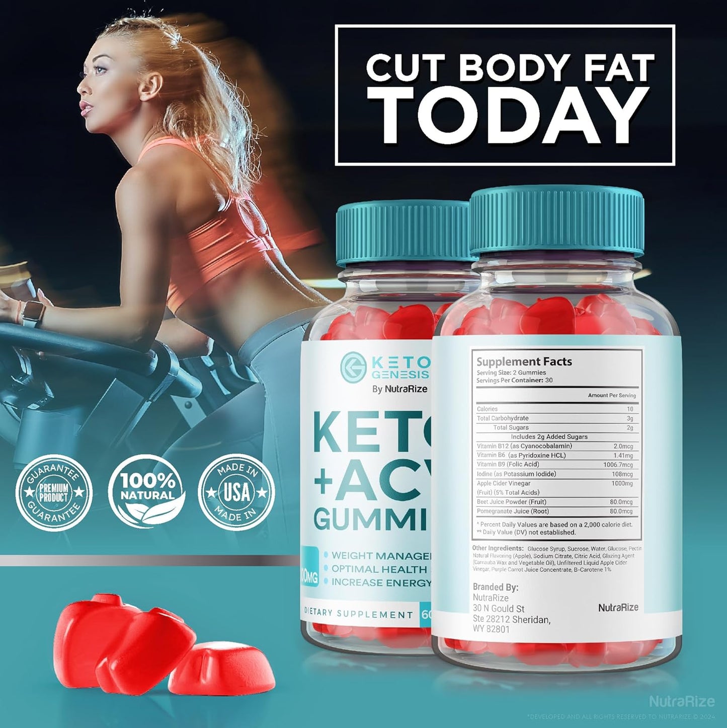 Keto Genesis Keto ACV Gummies - 2 Pack for Advanced Slimming Formula - Maximum Strength Supplement with KetoGenesis Reviews - 120 Gummies