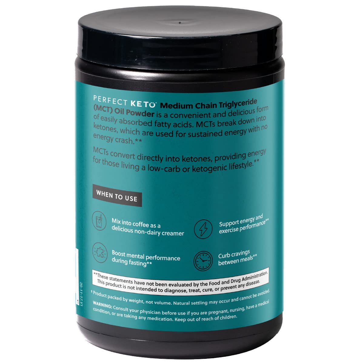 Keto MCT Oil Powder for Coffee & Smoothies, Salted Caramel Flavor - 30 Servings