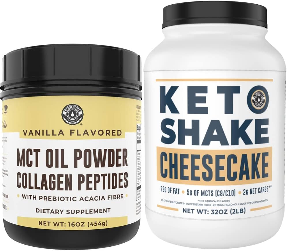 Keto MCT Powder with Collagen for Meal Replacement & Keto Cheesecake Flavor