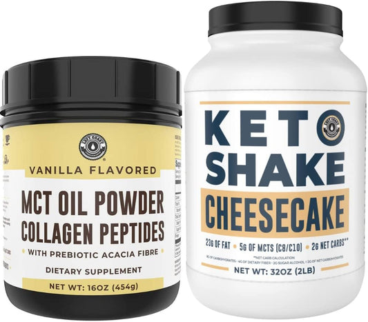 Keto MCT Powder with Collagen for Meal Replacement & Keto Cheesecake Flavor