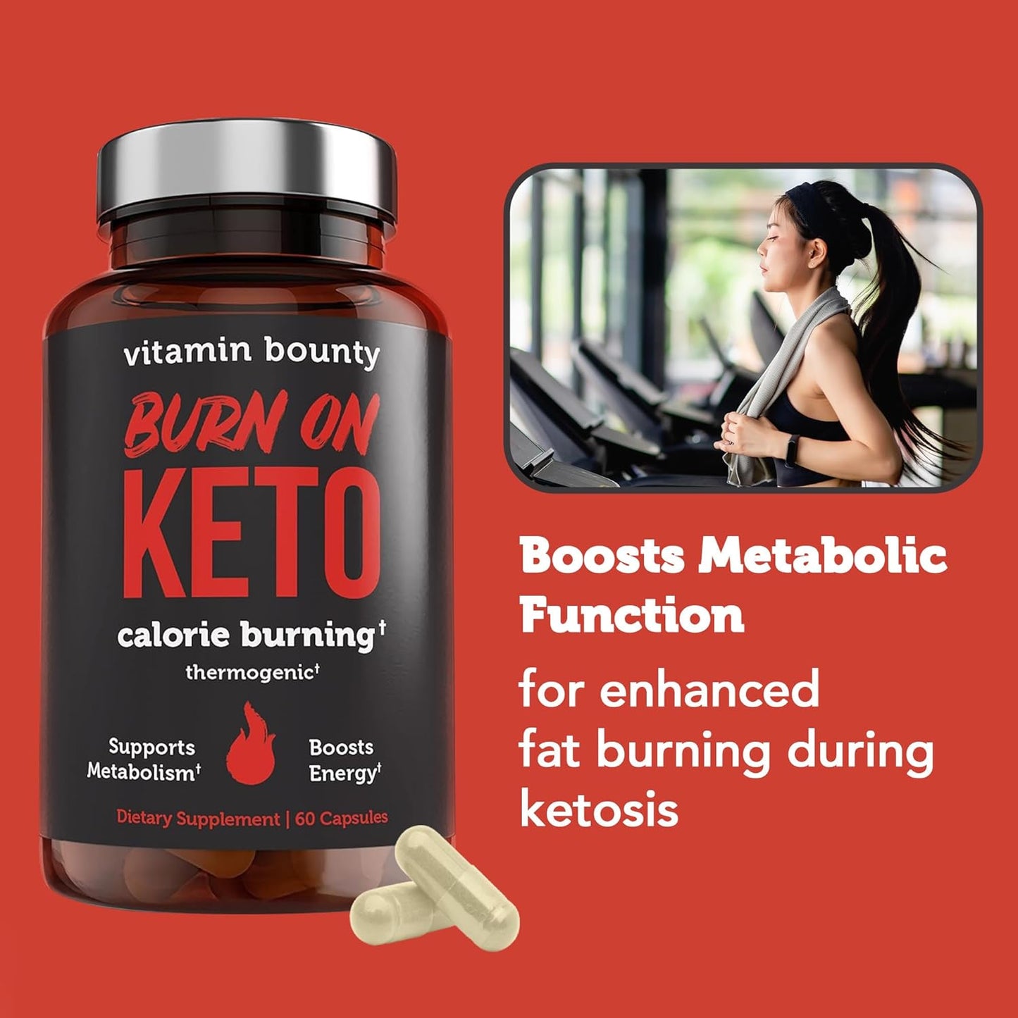 Keto Multivitamin with Magnesium, Potassium, MCT - Energy Boost, Cramp Relief, 60 Capsules