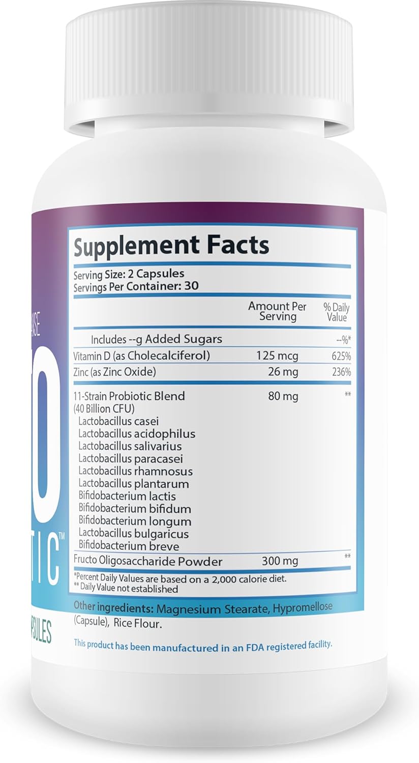 Keto Probiotic Supplement - 40 Billion Cfu - Supports Digestive, Immune, & Gut Health - Keto Friendly - Full Body Cleanse - Reduces Bloating - Men & Women's Keto Probiotics
