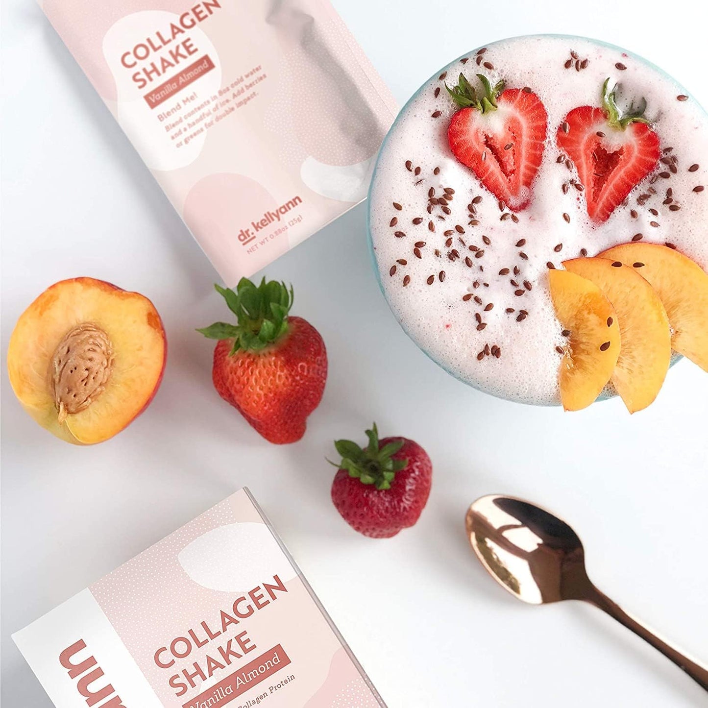 Keto Vanilla Almond Shake Mix - Grass-Fed Collagen Protein, Gluten-Free, Non-GMO (7 Servings)
