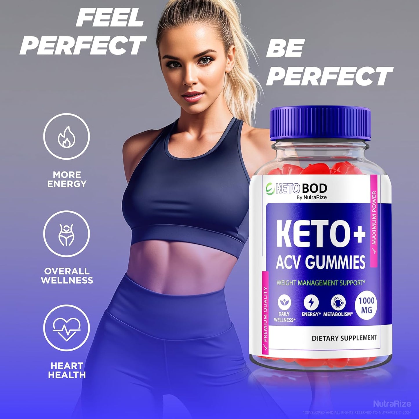 Ketobod Keto + ACV Gummies - 1000MG Apple Cider Vinegar for Keto Body Plus - Official Reviews (60 Count)