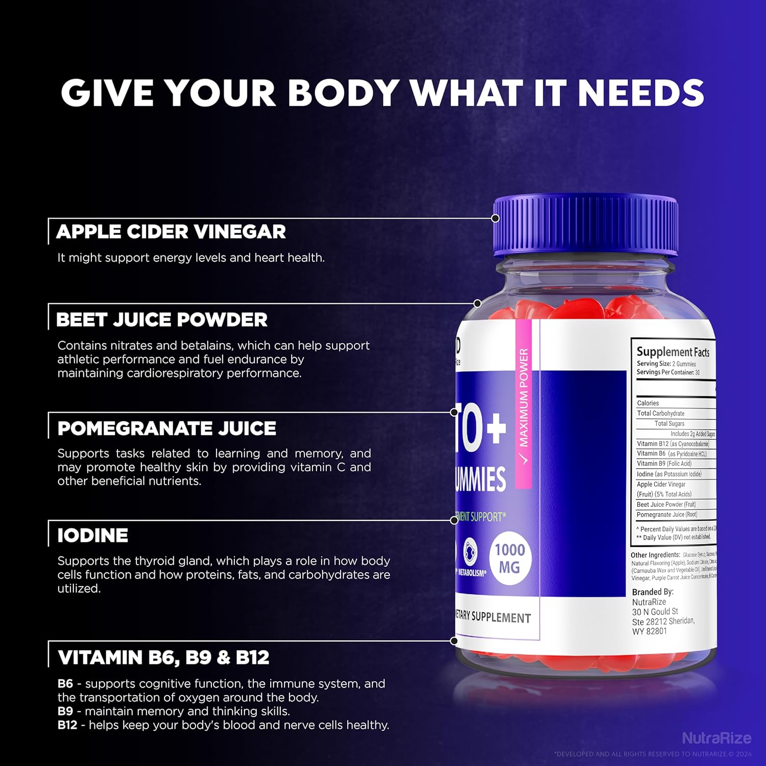 Ketobod Keto + ACV Gummies - 1000MG Apple Cider Vinegar for Keto Body Plus - Official Reviews (60 Count)