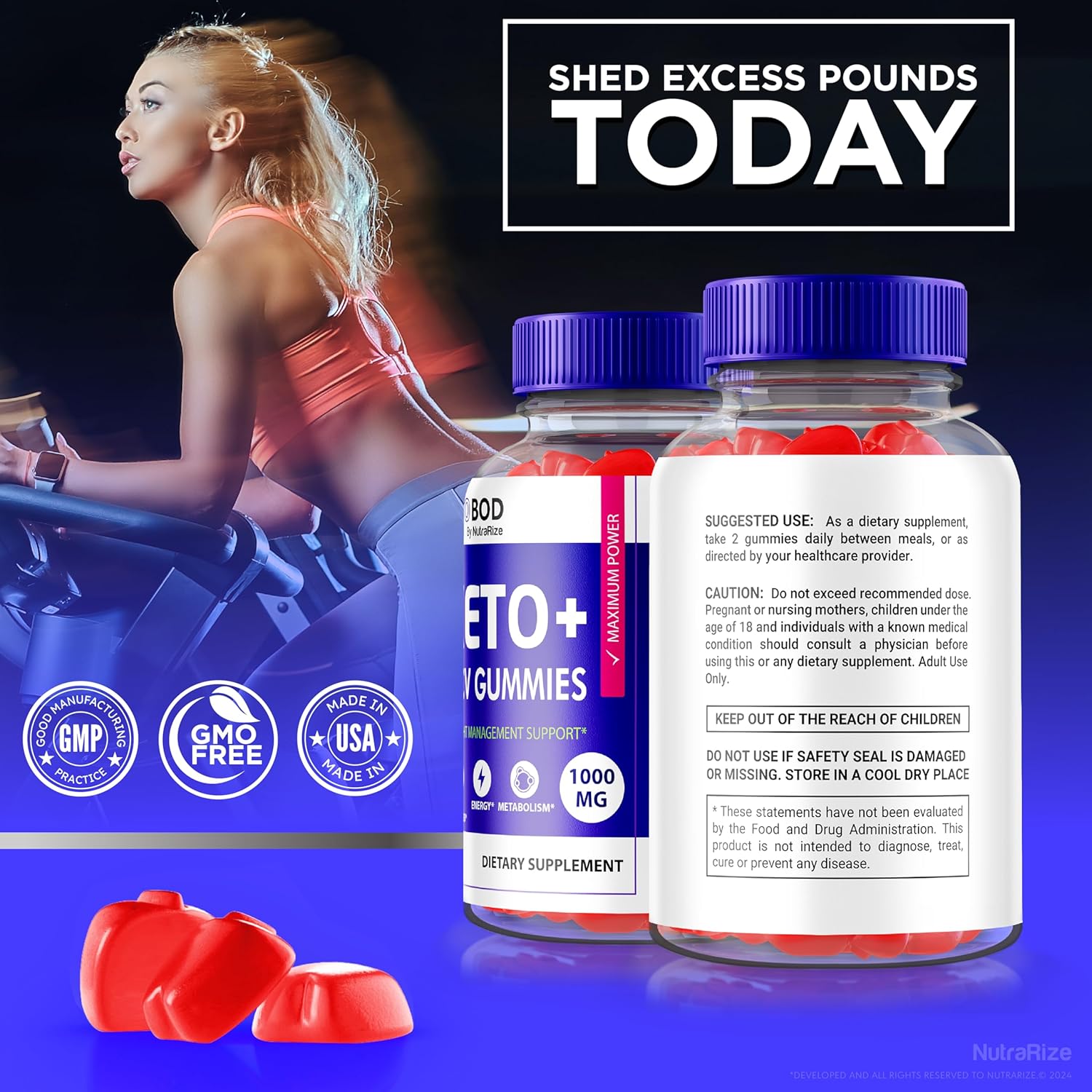 Ketobod Keto + ACV Gummies - 1000MG Apple Cider Vinegar for Keto Body Plus - Official Reviews (60 Count)