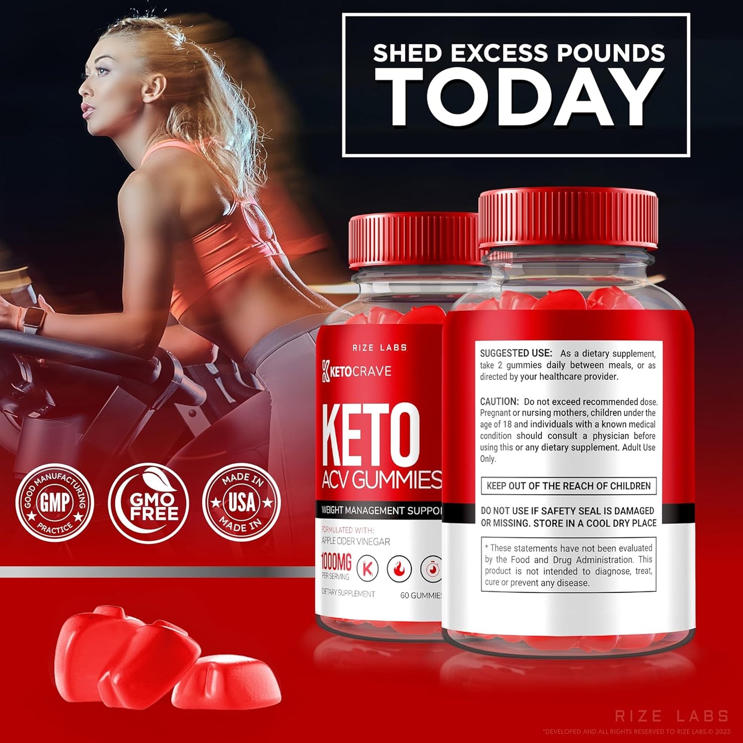 Ketocrave Keto ACV Gummies - Pack of 3 for Advanced Slimming Formula - Maximum Strength Supplement - 180 Gummies